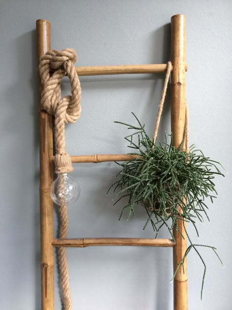 Bamboo Ladder Decor, Antique Ladder Decor, Old Ladder Decor, Farmhouse Beach Decor, Ladder Wedding, Bamboo Ladder, Bamboo Ladders, Twig Crafts, Magnolia Collection