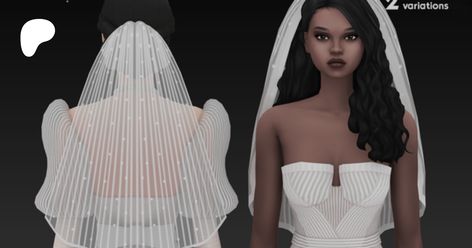 Divine Veil Set (veils) | Patreon Sims 4 Cc Clothes Wedding Veil, Short Veil, Sims House, Different Hairstyles, Sims 4 Cc, Sims 4 Custom Content, Maxis Match, Wedding Veils, Custom Content