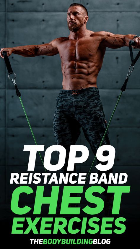 As you probably know if you want a bigger chest you need to be hitting the gym. But that doesn't mean that its the only way! Resistance band chest exercises offer a great alternative that allow you to exercise virtually anywhere and at any time - including at home without weights. In the article there is a 4 week chest workout program. Check out the full article at TheBodybuildingBlog! #fitness #gym #exercise #workout #chest #resistancebands #bands #athome Please Re-Pin for later 😍💞 resistance Chest Workout Program, Exercise Chest, Resistance Bands Chest, Workout Chest, Band Training, Chest Workout For Men, Fitness Branding, Resistance Band Training, Chest Exercises