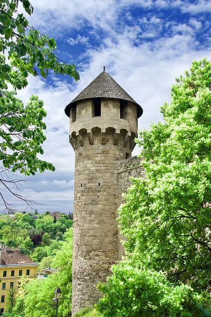 Castle Parts, Hadrian’s Wall, Lookout Tower, Castle Tower, History Images, Medieval Times, Model Drawing, Watch Tower, Medieval Castle