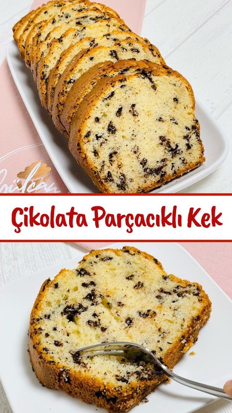 Çikolata Parçacıklı Kolay Kek - Nefis Yemek Tarifleri Banana Bread, Cake Recipes, Food And Drink, Pie, Yummy Food, Pasta, Bread, Dessert, Baking