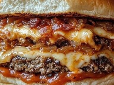 Lasagna Burger, Bacon Lasagna, Cheeseburger Wraps, Juicy Burger, Creamy Potato Soup, Hearty Casseroles, Best Bacon, Creamy Potato, Gooey Cheese