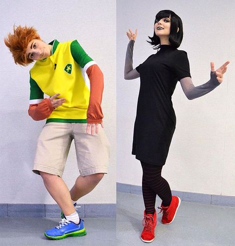 Mavis Ans Johnny Costume, Jonny And Mavis Costume, Mavis And Johnny Costume, Mavis Costume, Halloween Casal, Hotel Transylvania Costume, Cosplay Couple, Couples Cosplay, Couple Cosplay