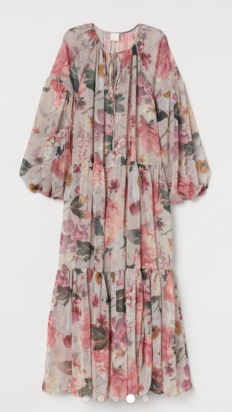 Pink Floral Chiffon Dress, Pink Chiffon Dress, Outer Dress, Floral Chiffon Dress, Calf Length Dress, Tiered Midi Dress, Maxi Robes, Victoria Justice, Vestido Casual