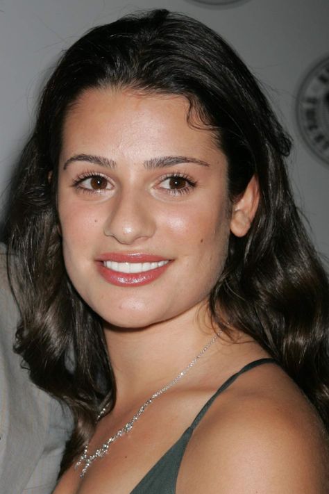 Lea Michele at the 2006 Opening Night of ‘Spring Awakening.’ (Photo: Adam Nemser/PHOTOlink) Lea Michele Hair, Heavy Fringe, Lea Michelle, Subtle Makeup, Spring Awakening, Celebrity Look Alike, Glee Cast, Lea Michele, Nose Job