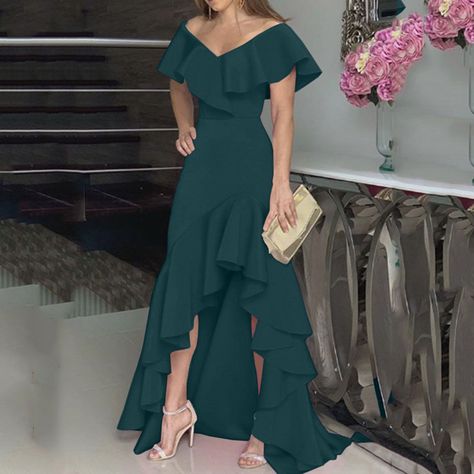 7c4ede33a62160a19586f6e26eaefacfdesc44659113ri Elegant Dresses Long, Women Maxi, Ruffled Maxi Dress, Floor Length Dresses, Maxi Dress Party, Aaliyah, Party Dresses For Women, Flowing Maxi Dress, Glamorous Evening Gowns