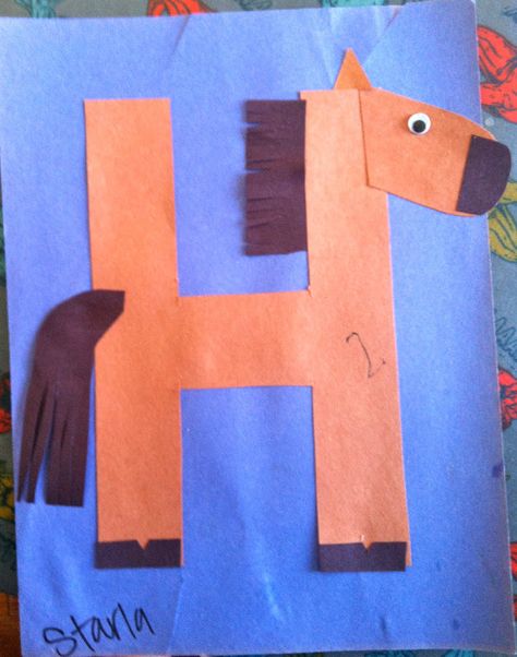 Miss Maren's Monkeys Preschool: Horse Template H Is For Horse, Letter H Crafts, Horse Template, Preschool Letter Crafts, Animals Preschool, Abc Crafts, Alphabet Letter Crafts, November Crafts, Abc Art