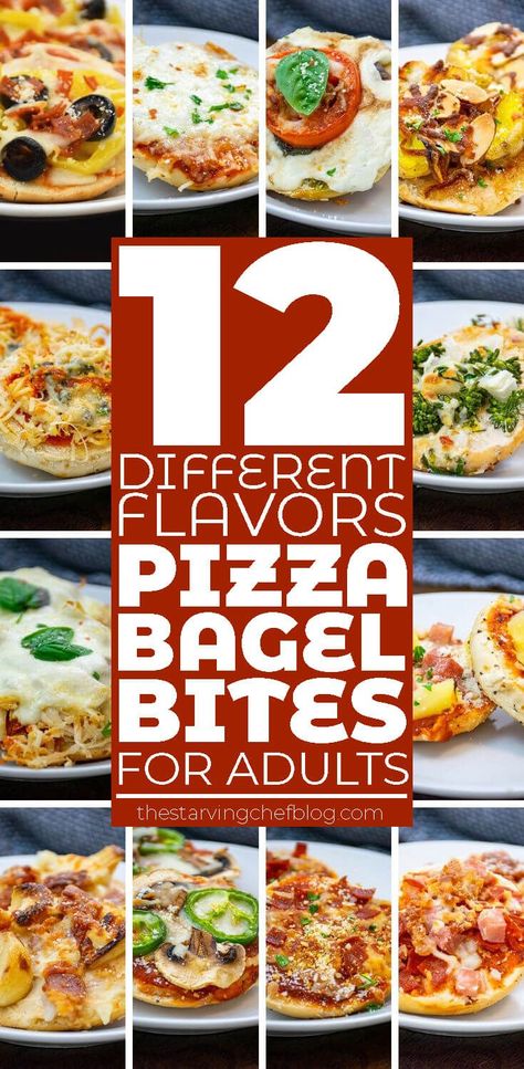 Bagel Dinner Ideas, Valentine Potluck, Chicken Breast Pizza, Mini Bagel Pizza, Bagel Pizzas, Bagel Pizza Recipe, Bagel Pizza, Resort Food, Pizza Bagel