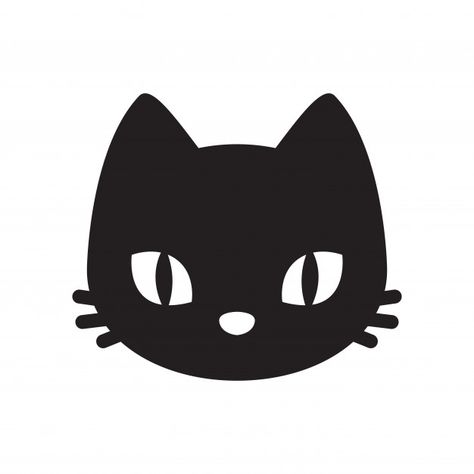 Desenho de gatinho de cabeça de vetor de... | Free Vector #Freepik #freevector #freefundo #freelogotipo #freepadrao #freeicone Cat Face Silhouette, Drawn Black Cat, Paw Stencil, Cats Vector, Black Cat Vector, Cat Face Drawing, Black Cat Face, Cat Template, Face Stencils