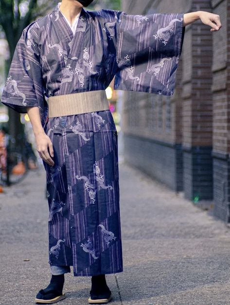 #purple #aesthetic #men #kimono Yukata Male, Yukata Men, Men Kimono, Men's Yukata, Aesthetic Men, Kimono Outfit, Male Kimono, Blue Kimono, Kimono Design