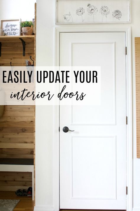 New doors are expensive, update your old ones instead! This easy budget friendly option will make your builder grade doors look custom! #interiordoors #updatingdoors How To Elevate Interior Doors, How To Make A Cheap Door Look Expensive, Diy Interior Doors Makeover Bedroom, Making Doors Look Better, Update Doors Interior Diy, Update Builder Grade Interior Doors, Old Door Update, Builder Grade Door Updates, How To Update Interior Doors