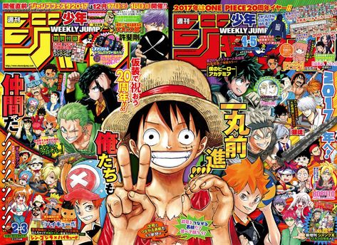 Weekly Shonen Jump covers celebrating One Piece's 20th anniversary. Manga Magazine, Magazine Cover Ideas, One Piece Chapter, Shonen Jump, Anime Poster, Manga List, Weekly Shonen, Manga Anime One Piece, Anime Wall Art