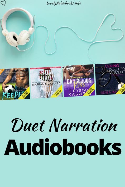 Duet Narration Audiobooks, white headphones, cable in heart shape Duet Narration Audiobooks, Susan Stoker, Romance Audiobooks, Audible Books, Spoken Words, Slow Burn, Book List, Contemporary Romances, Personalized Books