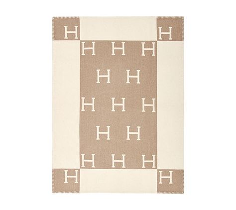 Hermes baby blanket (90% merino wool, 10% cashmere) Measures 39" x 55" Hermes Baby Blanket, Hermes Blanket, Hermes Style, Graphic Motif, White Throws, Cashmere Blanket, Silk Accessories, Baby Newborn, Blanket Sizes