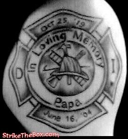 Jimmy memorial tattoo Firefighter Remembrance Tattoo, Firefighter Flower Tattoo, Firefighter Memorial Tattoo, Remeberance Tattoos, Fighter Tattoos, Papa Tattoo, Aries Zodiac Tattoos, Dad Memorial Tattoo, Grandpa Tattoo