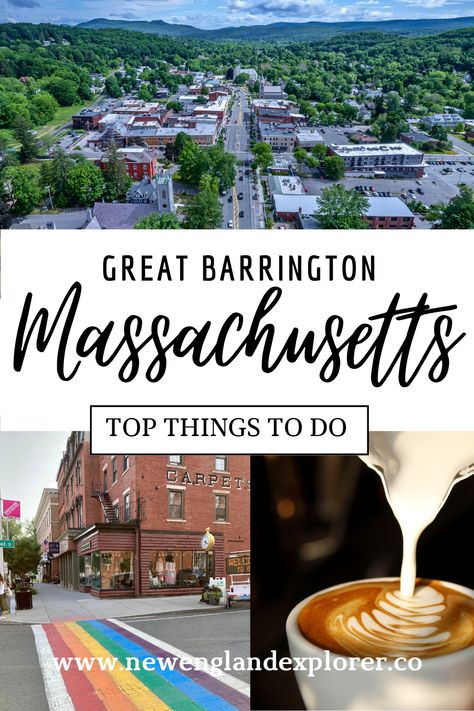 You’ll find plenty of things to do in Great Barrington MA including strolling through its quaint downtown, taking in stunning views from mountain-top hikes, and exploring the town’s theater and fine arts venues. Great Barrington Massachusetts, Stockbridge Massachusetts, Northampton Massachusetts, Great Barrington, The Berkshires, Visit Usa, Gilded Age, Adventure Park, Famous Artists