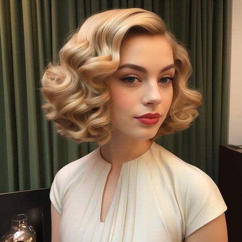 Medium Length Layered Haircuts, Classic Bob Haircut, Curled Bob, Effortless Waves, 50s Hairstyles, 1940s Hairstyles, Hollywood Hair, Medium Layered Hair, How To Curl Short Hair