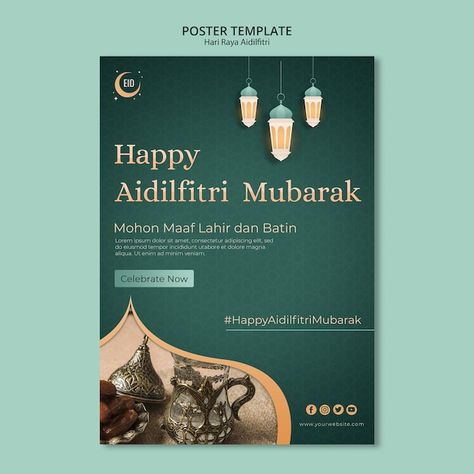 Free PSD | Hari raya aidilfitri concept poster template Hari Raya Aidilfitri, Raya Aidilfitri, Concept Poster, Islamic Events, Hari Raya, Event Poster, File Free, Free Resources, Psd Files