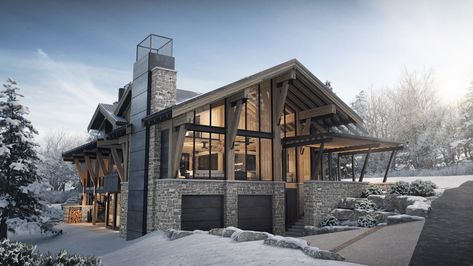 Ski House Exterior, Ski Chalet Exterior, Modern Ski Chalet, Chalet Exterior, Modern Wood House, Dean Thomas, Modern Mountain House, Chalet Design, Barn Renovation