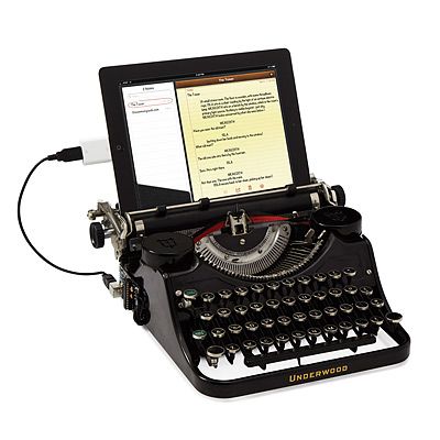 USB TYPEWRITER | electric type writer, typewriters | UncommonGoods Ipad Typewriter, Apple Ipad Accessories, Antique Typewriter, Office Gadgets, Lg Mobile, Ipad Accessories, Gadgets And Gizmos, Geek Gifts, Creative Advertising