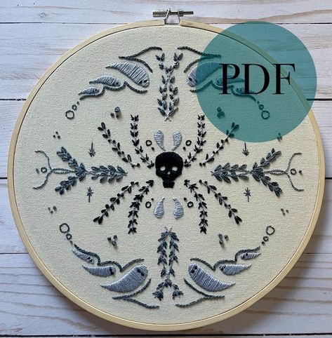 Stay Dead Hand Embroidery PDF Pattern Modern Hand Embroidery - Etsy.de Goth Embroidery Patterns, Embroidery Goth, Witchy Embroidery, Funny Embroidery Patterns, Goth Embroidery, Gothic Embroidery, Embroidery Home Decor, Skull Ghost, Modern Hand Embroidery