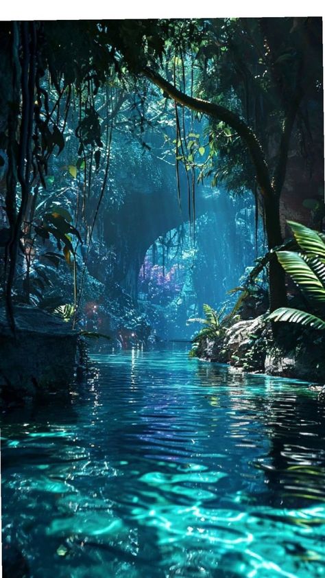 beautiful Magic Island Aesthetic, Sea Fantasy Aesthetic, Avatar Way Of Water Aesthetic, Otherworldly Aesthetic, Underwater Forest, Alien Landscape, Gambar Lanskap, Wallpaper Cantik, Pretty Landscapes