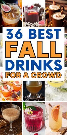 Looking for the perfect drink recipes to impress your guests this fall? Look no further! Our collection of the 36 best fall drinks for a crowd offers a variety of delicious options, from warm apple cider to spiced pumpkin lattes, all carefully curated by our expert mixologists. Click to explore all the recipes and start planning your next event now! Fall Drinks For A Crowd, Drink Recipes For A Crowd, Best Fall Drinks, Fall Mixed Drinks, Fall Party Drinks, Fall Drink Ideas, Fall Drinks Alcohol, Sweet Drinks Recipes, Crockpot Drinks