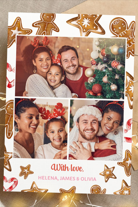 Capture the sweetness of the season with our editable Gingerbread Photo Christmas Card. Personalize your holiday greetings with this Merry Christmas template, perfect for sharing joy through a festive photograph. Download and create cherished memories with our Holiday Photo Card Template. 🍬🎄 Merry Christmas Template, Christmas Photo Card Template, Christmas Card Pictures, Christmas Template, Birthday Party Inspiration, Photo Christmas Card, Photo Card Template, Christmas Birthday Party, Birthday Party Invites