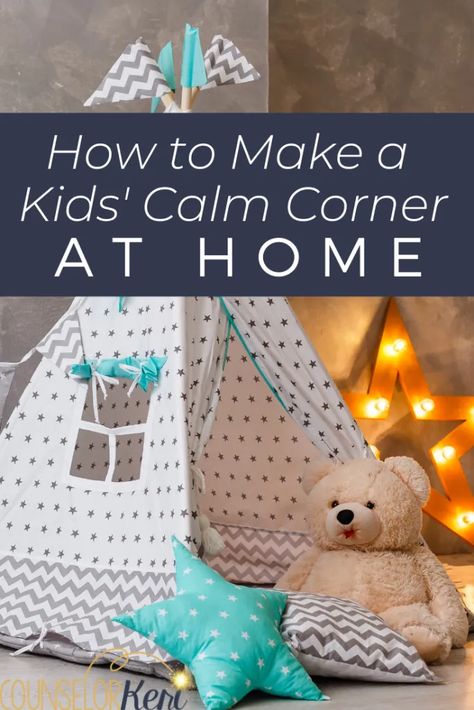 Calm Corner at Home: Set Up a Calm Space For Your Child to Regulate Calm Down Area At Home, Relaxation Corner Ideas, Closet Calm Down Space, Calm Space For Kids, Kids Quiet Corner, Toddler Quiet Corner, Quiet Corner Home Kids, Toddler Calm Down Corner, Kids Cozy Corner Ideas