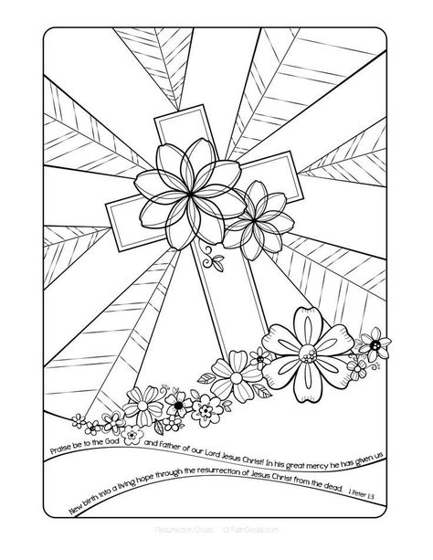 Cross Coloring Page, Easter Coloring Sheets, Sunday School Coloring Pages, Easter Coloring, School Coloring Pages, Bible Coloring Pages, Easter Religious, Easter Coloring Pages, Easter Colouring