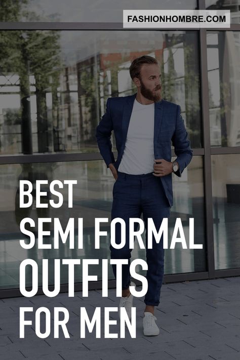 47 Stylish Semi Formal Outfit Ideas For Men in 2022 - Fashion Hombre Semi Formal Jeans Men, Casual Outfits For Wedding Guest Men, Mens Fashion Wedding Guest Semi Formal, Semi Formal Blazers For Men, Smart Party Outfit Men, Men Party Suit, Semi Formal Man Outfit, Casual Semi Formal Outfit Men, Men's Semi Formal Outfit