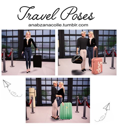 Simstagram Poses, Fred Perry Bag, The Sims 4 Pose, Sims4 Pose, Sims 4 Couple, Sims 4 Cc Poses, Poses Travel, Travel Poses, Poses The Sims 4