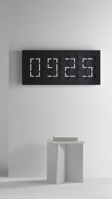 Digital Clock Design, Bedroom Design Minimalist, Minimalist Clock, Unusual Clocks, Minimalist Clocks, Clock Ideas, Home Clock, Digital Wall Clock, Ideas For Classroom