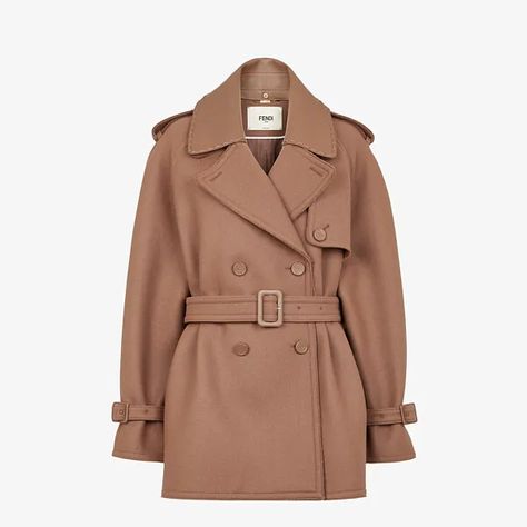 Fall Fashion Made Easy: Fendi Has Created a Coat for Every Occasion | Vogue Trench Coat Brown, Price Dress, Fendi Logo Design, Italian Clothing, Fendi Store, Barbie Sewing, Style Moodboard, Short Trench Coat, Black Wool Coat