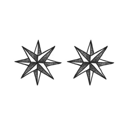 Eight-Point Star Tattoo (Set of 2) - Russian Criminal Tattoo / Eight Point Star Temporary Tattoo / Russian Star Temporary Tattoo / Thief Star Tattoos On Chest, Russian Prison Tattoos, Tattoo Mafia, Star Tattoo Meaning, 8 Point Star, Russian Tattoo, Eight Pointed Star, Realistic Temporary Tattoos, Prison Tattoos