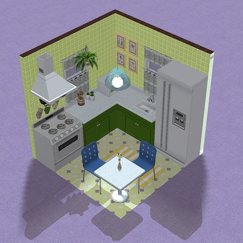 🍳 Tiny 3x3 Kitchen Magic ✨ Designed this super cozy 3x3 kitchen in Sims 2! Small space, big charm—perfect for those quick meals and cozy moments. 🌿 #Sims2Builds #TinyKitchen #SmallSpaceDesign #CozyCorner #SimsDesign #Y2KStyle #SimsNook Sims 2 Pleasantview, 3x3 Kitchen, Ts2 Mods, Sims Builds, Kitchen Magic, Sims Ideas, Small Space Design, The Sims 2, Magic Design