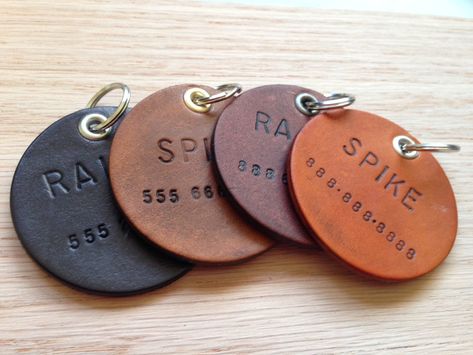 Leather Tags, Cat Id, Dog Name Tags, Custom Dog Tags, Cat Id Tags, Personalized Dog Collars, Dog Id Tags, Id Tags, Dog Costumes