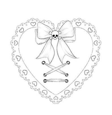 Heart Doily Tattoo, Vkei Tattoos, Morute Tattoos, Morute Drawings, Creepy Cute Tattoo Ideas, Heart Frame Tattoo, Lace Heart Tattoo, Creepy Cute Tattoo, Tattoos Alt