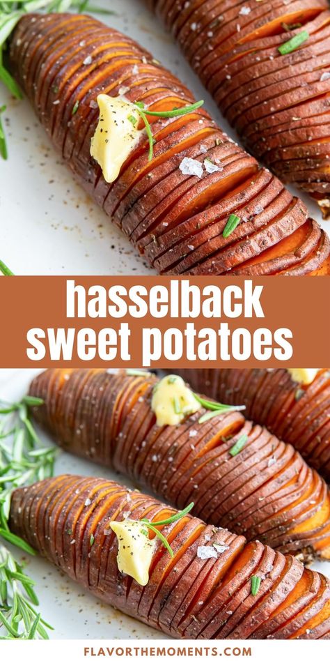 Air Fryer Hasselback Sweet Potatoes, Hassleback Sweet Potatoes In Oven, Sweet Potato Hasselback, Hassleback Sweet Potatoes, Sanford Profile, Hasselback Sweet Potatoes, Baked Sweet Potatoes, Hasselback Potatoes, Gluten Free Sides Dishes