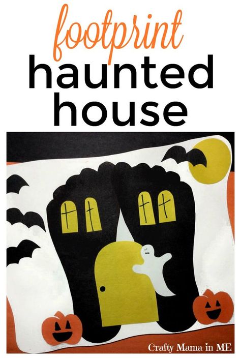 Halloween Carvings, Haunted House Craft, Aesthetic Craft, House Craft, Halloween Crafts For Toddlers, October Crafts, Footprint Crafts, Halloween Preschool, Easy Halloween Crafts