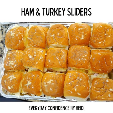 Ham And Turkey Sliders, Hawaiian Slider Recipe, Ham Sliders Recipes, Mini Waffle Recipe, Sliders Recipes Turkey, Turkey Lunch Meat, Sliders Recipes Hawaiian Rolls, Ham Sliders, Cajun Turkey