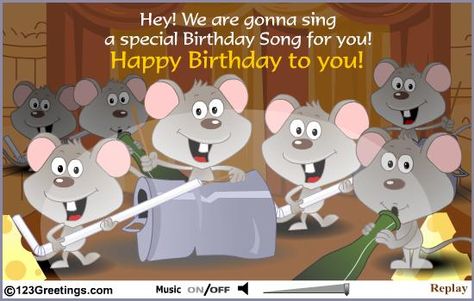 COOL SINGING MOUSE BIRTHDAY MESSAGE Singing Birthday Wishes Songs, Animated Birthday Wishes, Julie Martinez, Free Animated Birthday Cards, Free Singing Birthday Cards, Fun Birthday Wishes, Animated Birthday Greetings, Birthday Greetings For Kids, Music Birthday Card