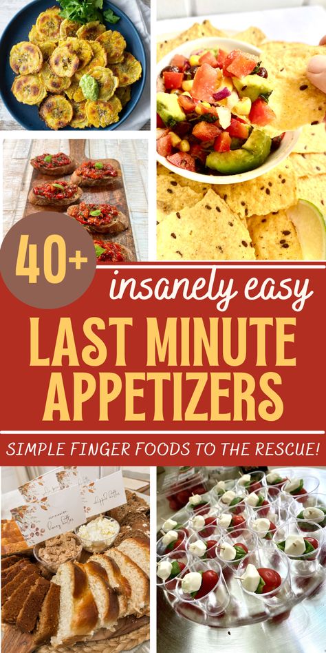 These easy appetizers are great when you’re in a pinch! Last minute finger food recipes that are simple to put together! Easy party snacks that are great for a crowd. Make A Head Appetizers Simple, Last Minute Party Snacks, Fast Easy Appetizers For A Party, Quick Appetizers Last Minute Cold, Quick Easy Appetizers Parties Simple, Finger Foods Appetizer Recipes Simple, Quick Finger Foods For Party, Quick Appetizers Last Minute, Finger Foods Snacks