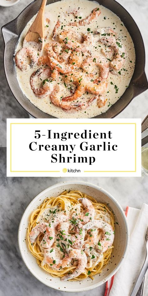 Shrimp Pasta Recipes Creamy, Creamy Garlic Shrimp Recipe, Creamy Garlic Shrimp, Frozen Shrimp Recipes, Decadent Dinner, Baked Shrimp Recipes, Shrimp Recipes Healthy, Scampi Recipe, Shrimp Recipes For Dinner