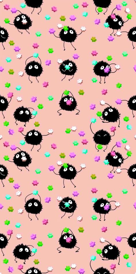 Totoro Fall Wallpaper, Studio Ghibli Pattern, Soot Sprite Wallpaper, Ghibli Phone Wallpaper, Kang Woojin, Wallpaper Chat, Ghibli Wallpaper, Big Cats Drawing, Watch Wallpapers