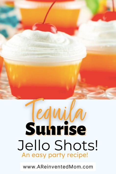 Summer Jello Shots, Tequila Jello Shots, Easy Jello Shots, Tequila Sunrise Recipe, Summer Notes, Best Jello Shots, Jello Shots Recipe, Jell O Shots, Layered Jello