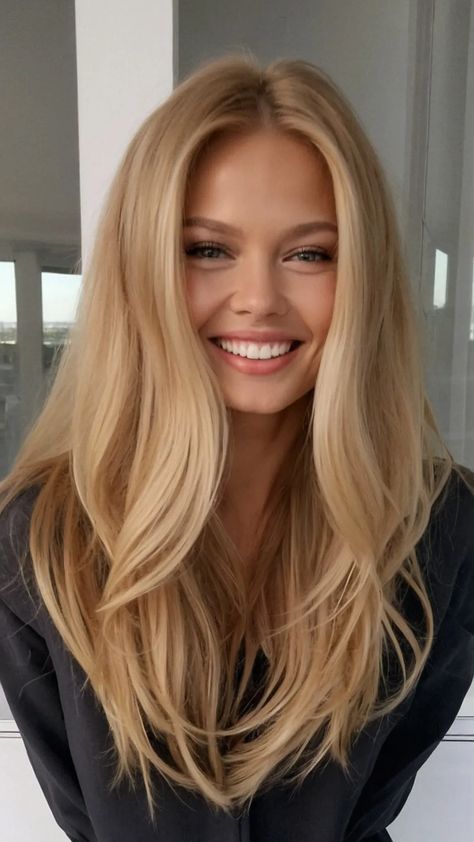 Sweet Golden Hues: 13 Honey Blonde Hairstyles for Every Mood - Inspire Inlet Honey Blonde With Dimension, Blond Hair With Brown Highlight, Blonde Warm Hair, Golden Honey Blonde Hair Balayage, Honey Blonde With Money Piece, Honey Blonde Hair Pale Skin, Honey Dark Blonde Hair, Gold Blonde Hair Honey, Honey Blonde Hair Short