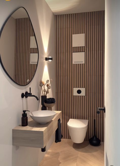 Small Downstairs Toilet, Toilette Design, Toilet Room Decor, Wc Design, Small Toilet Room, Small Bathroom Interior, Compact Bathroom, Bathroom Design Decor, Toilet Design