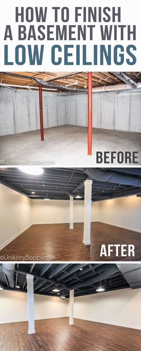 #homedecor #basementrenovation #basementguide #basementideas Painted Basement Ceilings, Unfinished Basement Ceiling, Basement Ceiling Painted, Basement Ceilings, Ceiling Remodel, Low Ceiling Basement, Dream Basement, Bedroom Basement, Basement Gym