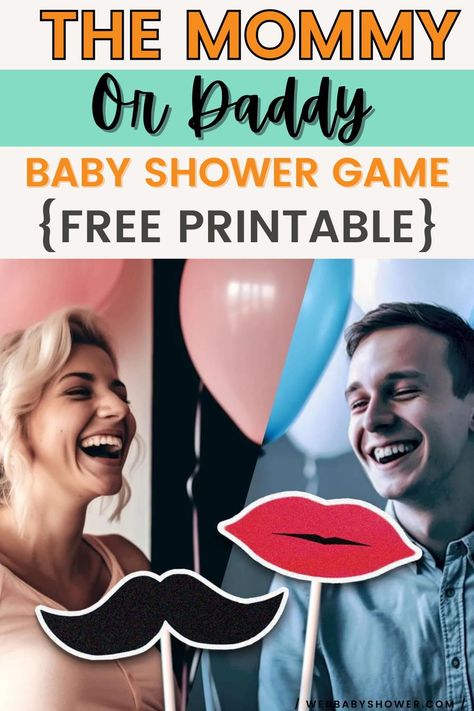 Are you hosting a baby shower for a soon-to-be mom or dad? Get them in the spirit with our super-interactive 'Mommy or Daddy' baby shower game! With a free printable, you can easily create a memorable evening for all the guests. Mom Or Dad Baby Shower Game Questions, Mom Vs Dad Baby Shower Game, Mom And Dad Baby Shower Game, Mommy Or Daddy Game Questions, Mom Or Dad Baby Shower Game, Baby Shower Questions, Baby Shower Shoes, Easy Baby Shower, Easy Baby Shower Games